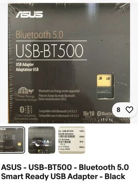 ASUS USB-BT500 Bluetooth 5.0 USB Adapter - Black and Gold